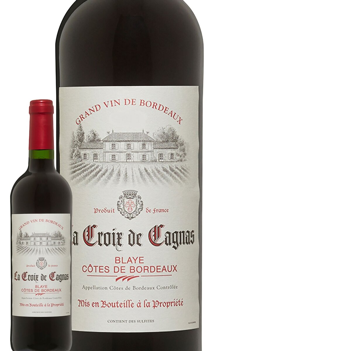 Vin rouge AOP côtes de Bordeaux Blaye La Croix de Cagnas 2019 75cl