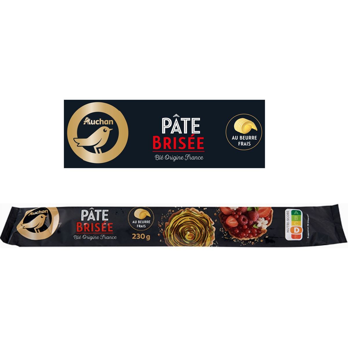 AUCHAN GOURMET Pâte brisée au beurre frais 230g