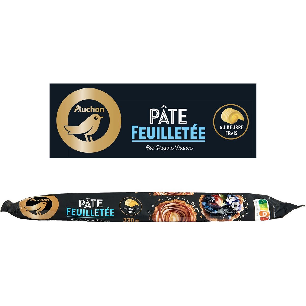 AUCHAN GOURMET Pâte feuilletée au beurre frais 230 g
