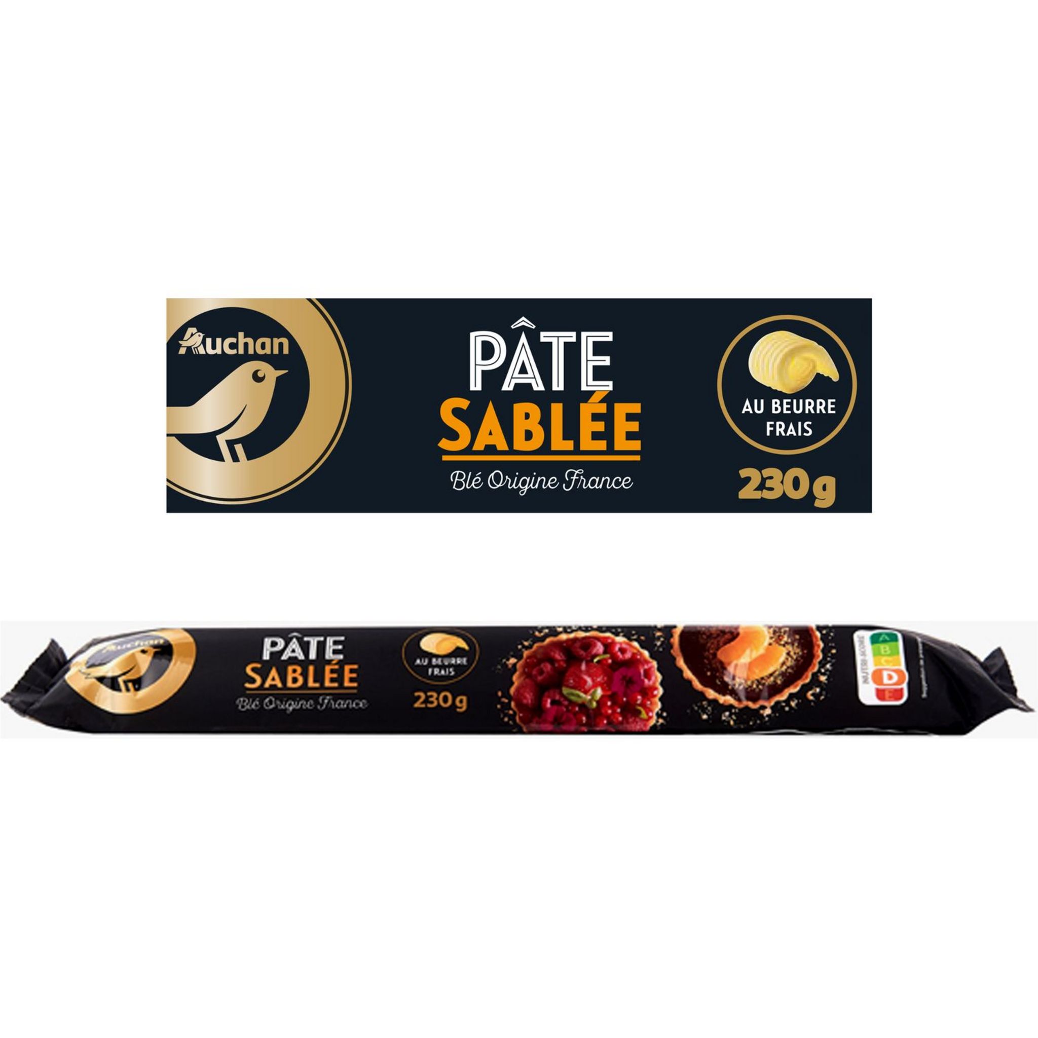 AUCHAN GOURMET Pâte sablée au beurre frais 230 g