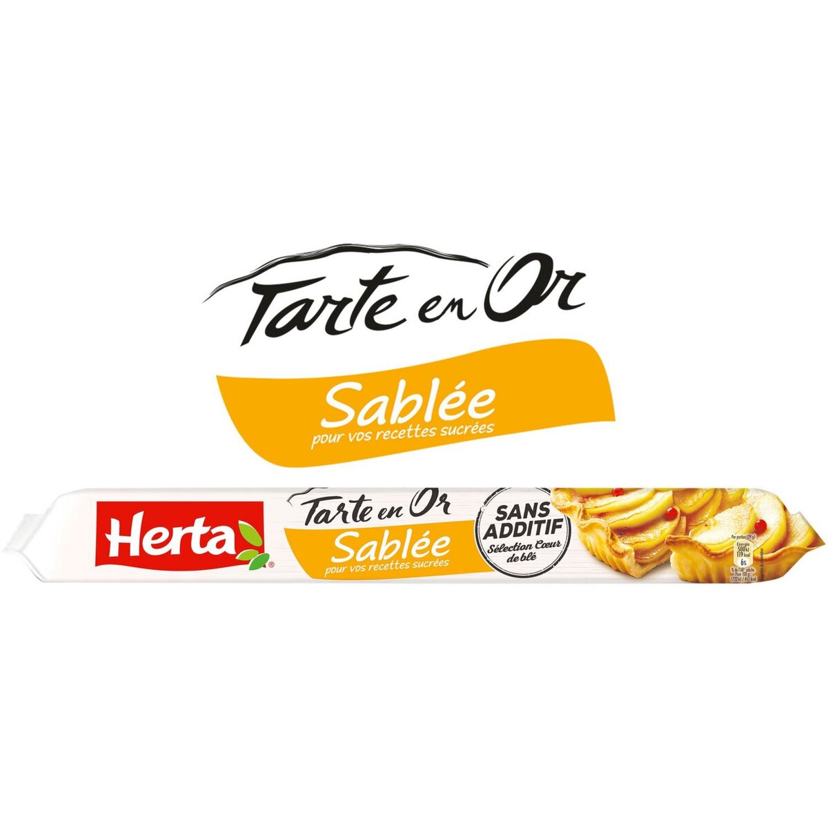 HERTA Pâte sablée sans additif tarte en or 235g