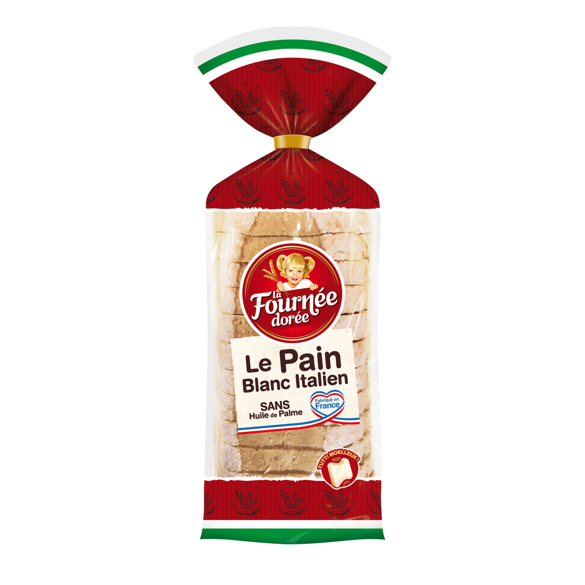FOURNEE DOREE Pain blanc italien en tranches 550g