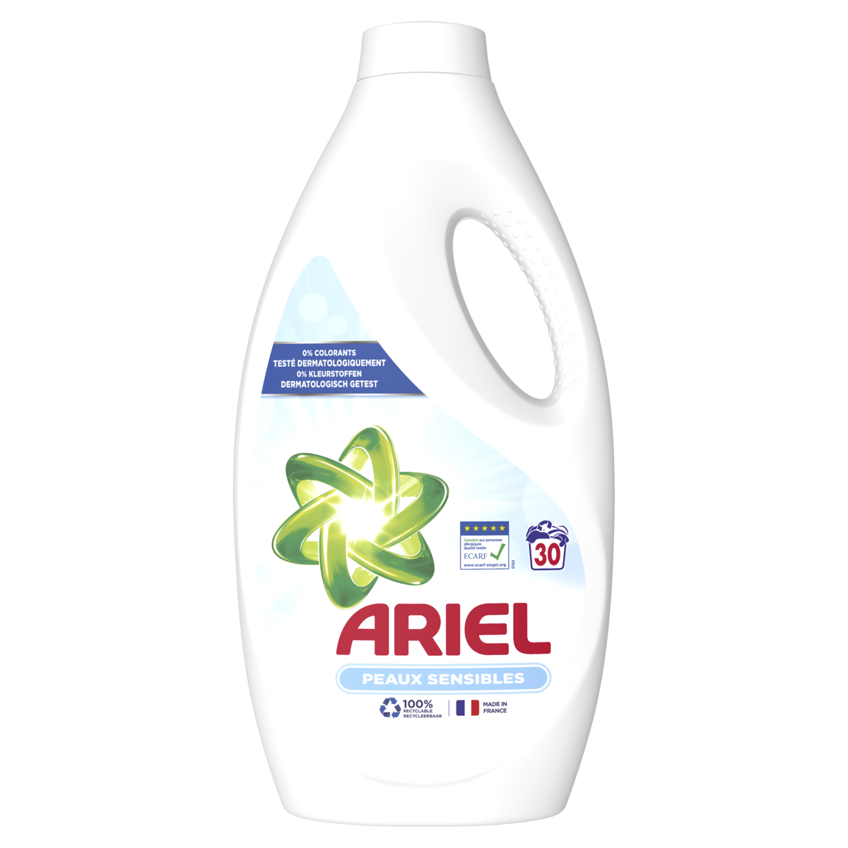 ARIEL Lessive liquide peaux sensibles  30 lavages 1650ml