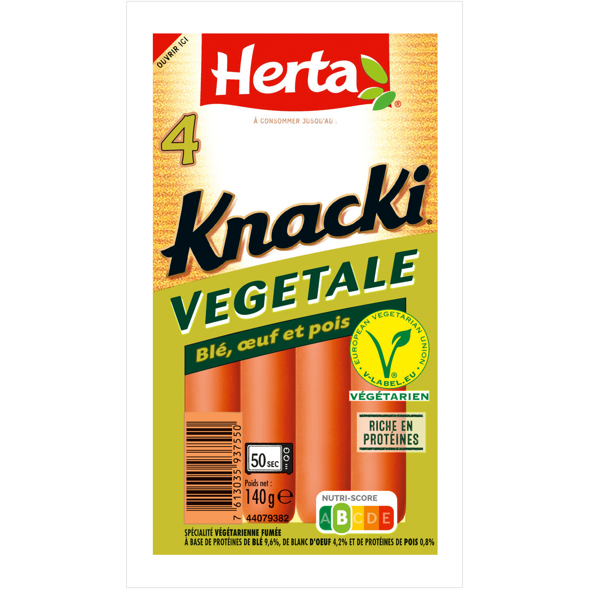 HERTA Knacki végétale 4 pièces 140g