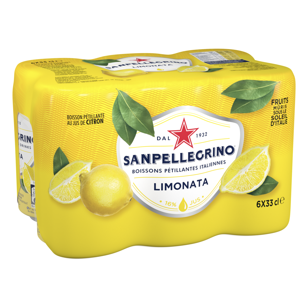 SAN PELLEGRINO Boisson pétillante aromatisée jus de citron boîtes 6x33cl