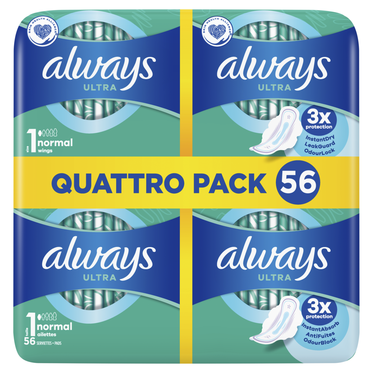 ALWAYS Ultra Serviettes hygiéniques avec ailettes normal taille 1 56 serviettes