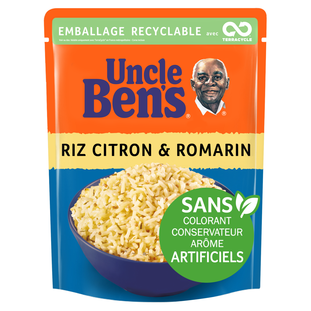 BEN'S ORIGINAL Riz citron romarin sachet recyclable prêt en 2 min 1 personne 250g