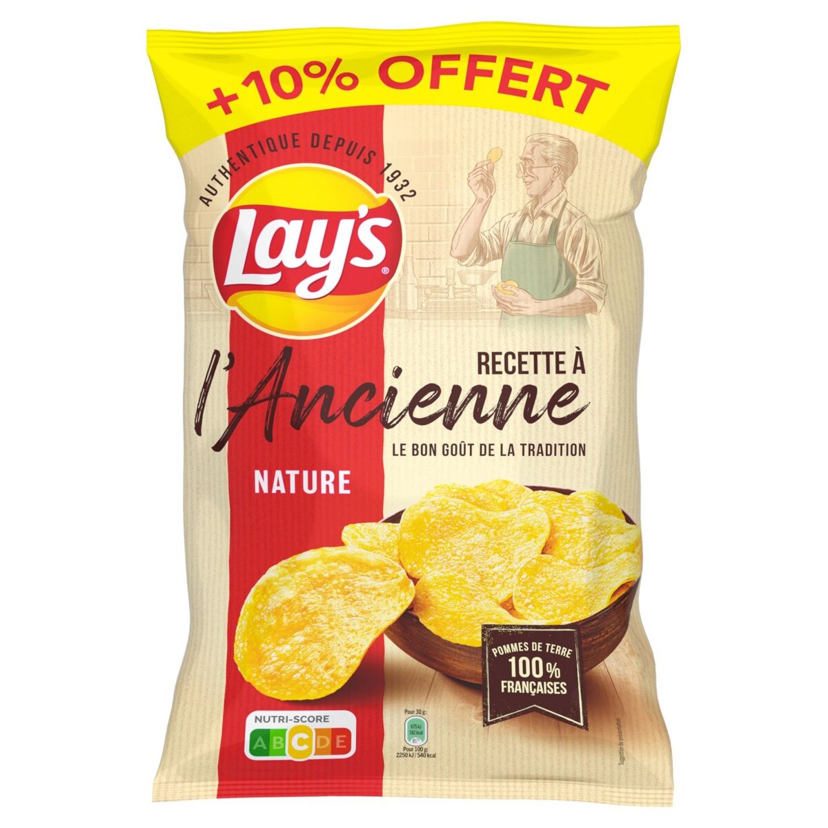 LAY'S Chips recette à l'ancienne nature 300g + 10% offert 400g