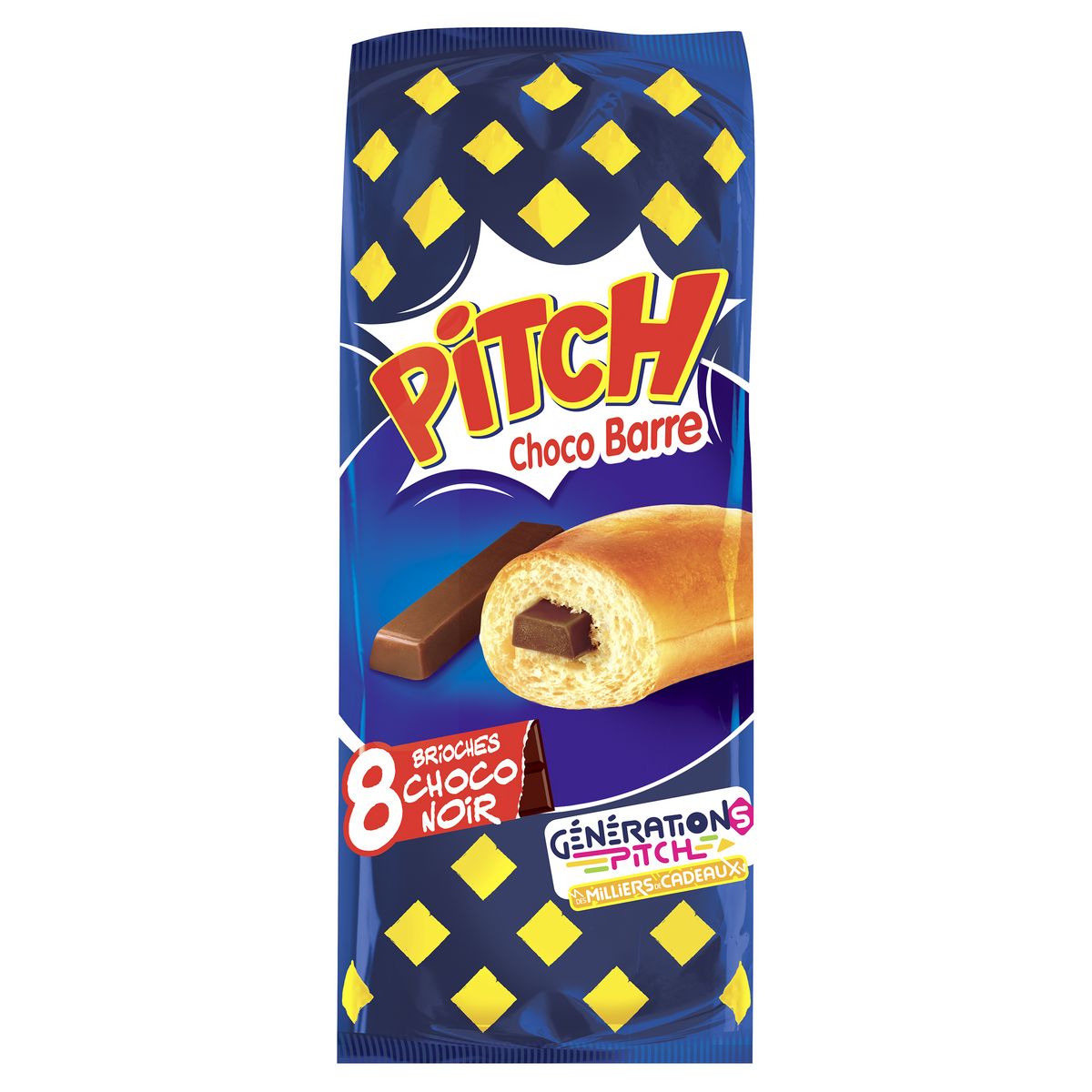 PITCH Choco barre brioches au chocolat noir 8 pièces 310g