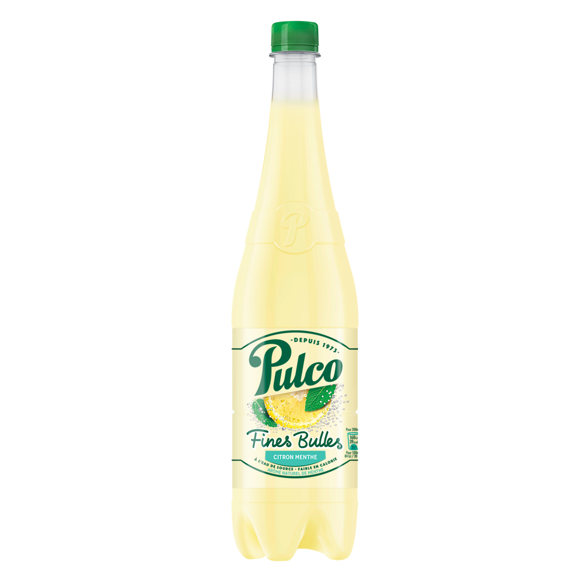 PULCO Boisson gazeuse fines bulles aromatisée citron menthe 1l