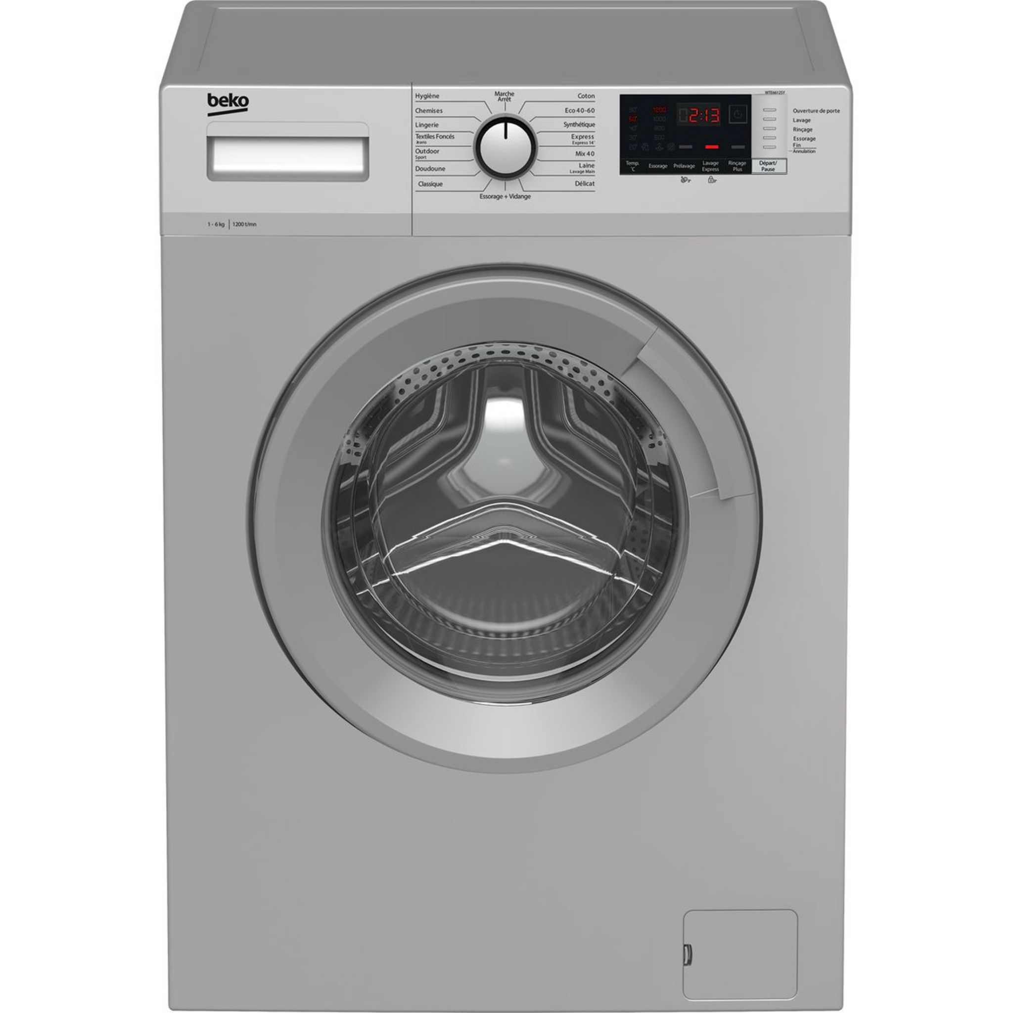 Voir la diapositive 1 : BEKO Lave linge hublot WTE6612SY, 6 kg, 1200 T/min