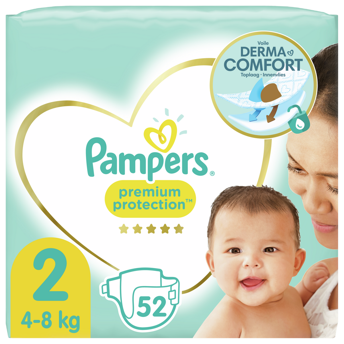 PAMPERS Premium protection couches taille2 4 8kg 52 couches pas