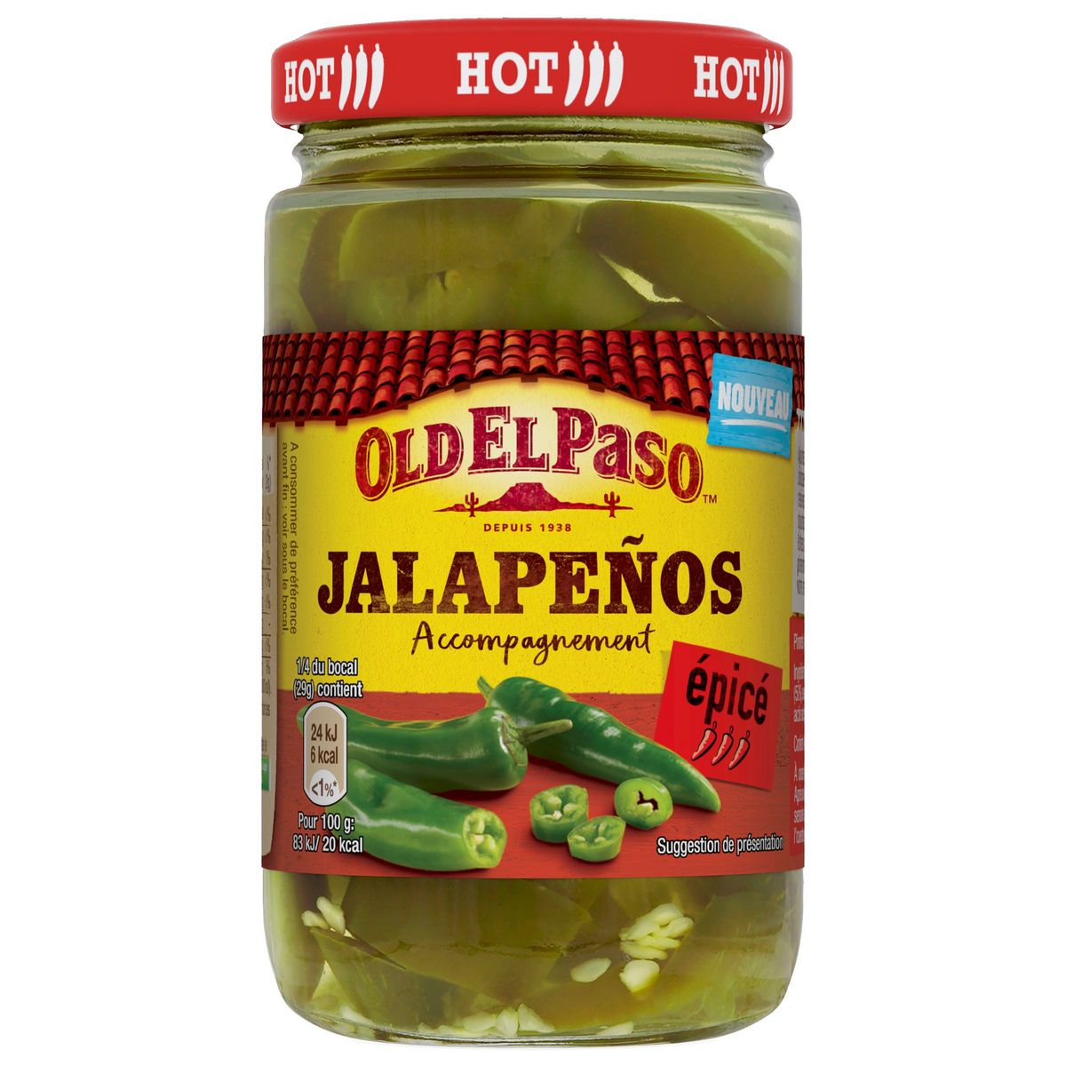 OLD EL PASO Piment jalapeños  220g