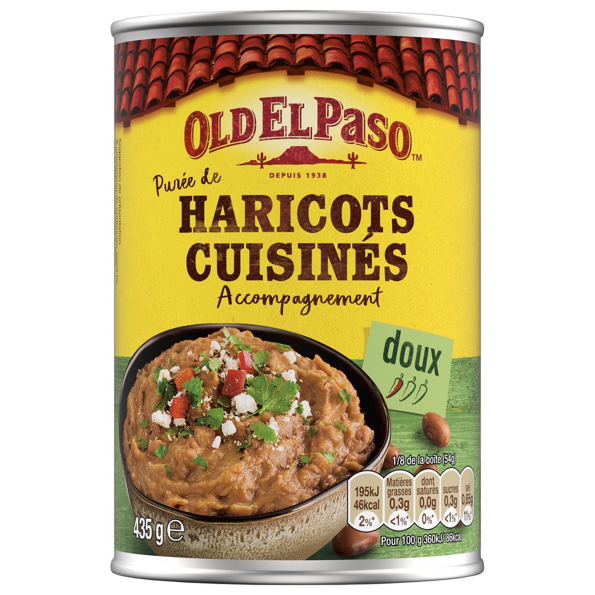 OLD EL PASO Purée de haricots cuisinés - doux 435g