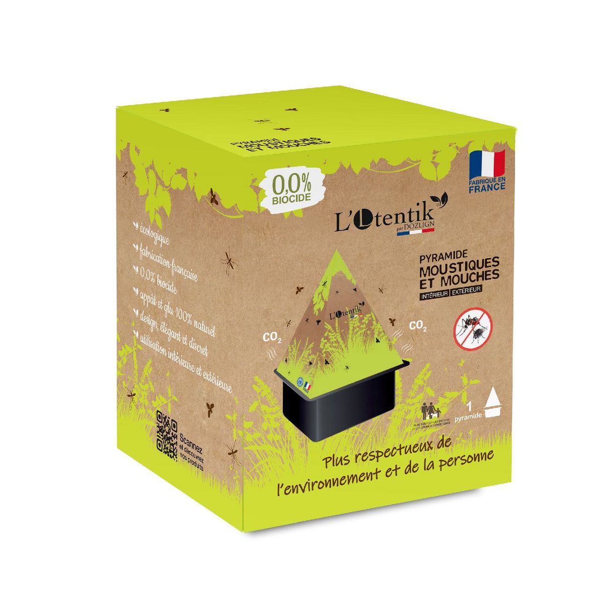 LOTENTIK Pyramide Piège à moustiques et mouches intérieur et extérieur 1 pièce