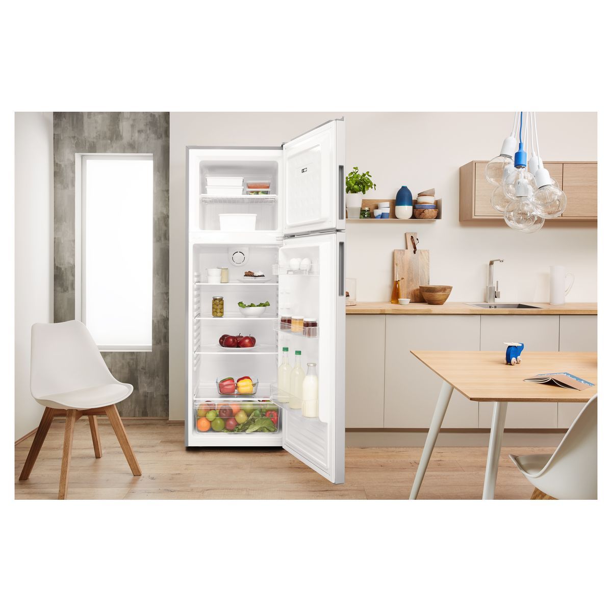 INDESIT Réfrigérateur congélateur 2 portes TIHA17VSI, 303 L, Froid brassé