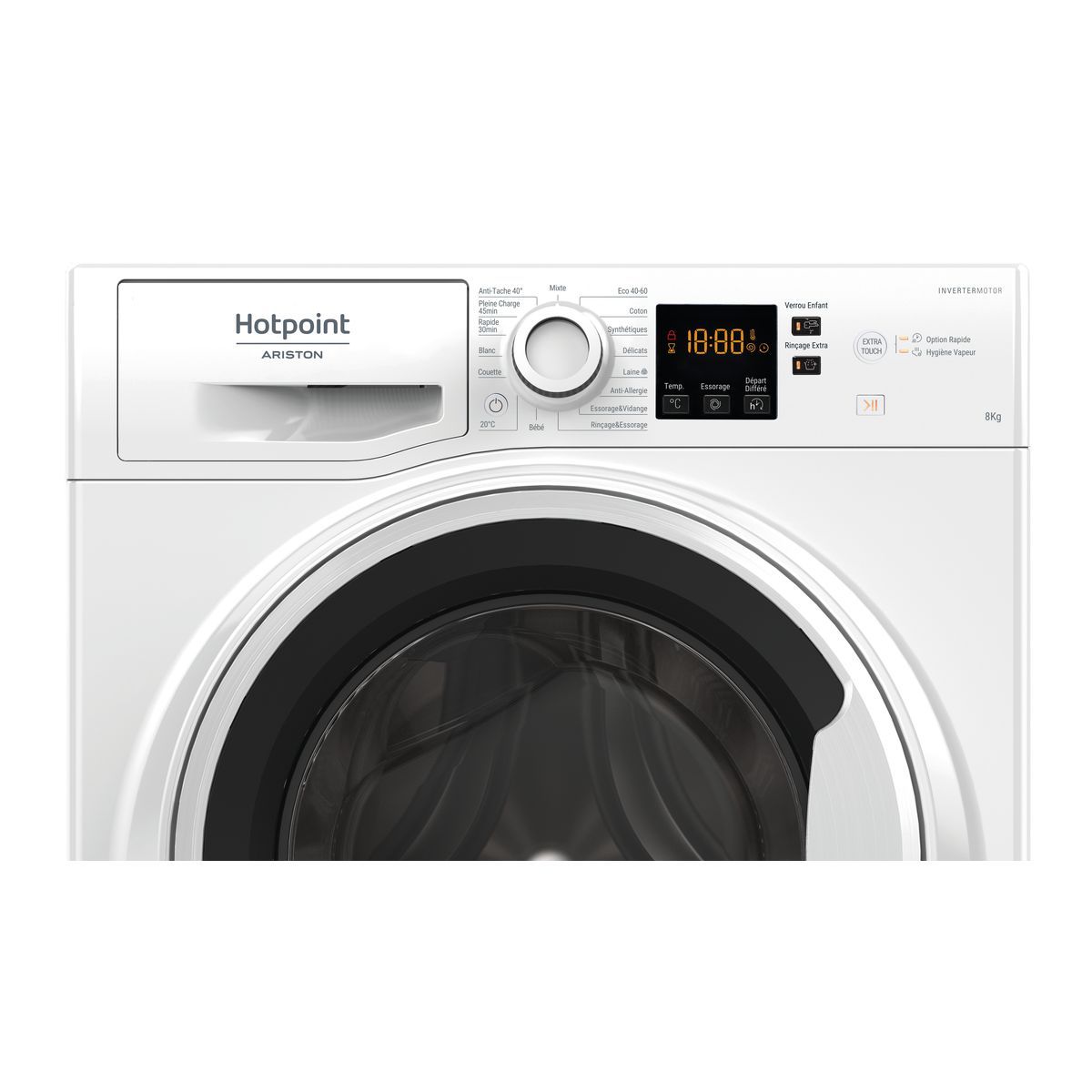 HOTPOINT Lave linge hublot NSH843CWWFRN, 8 kg, 1400 T/min