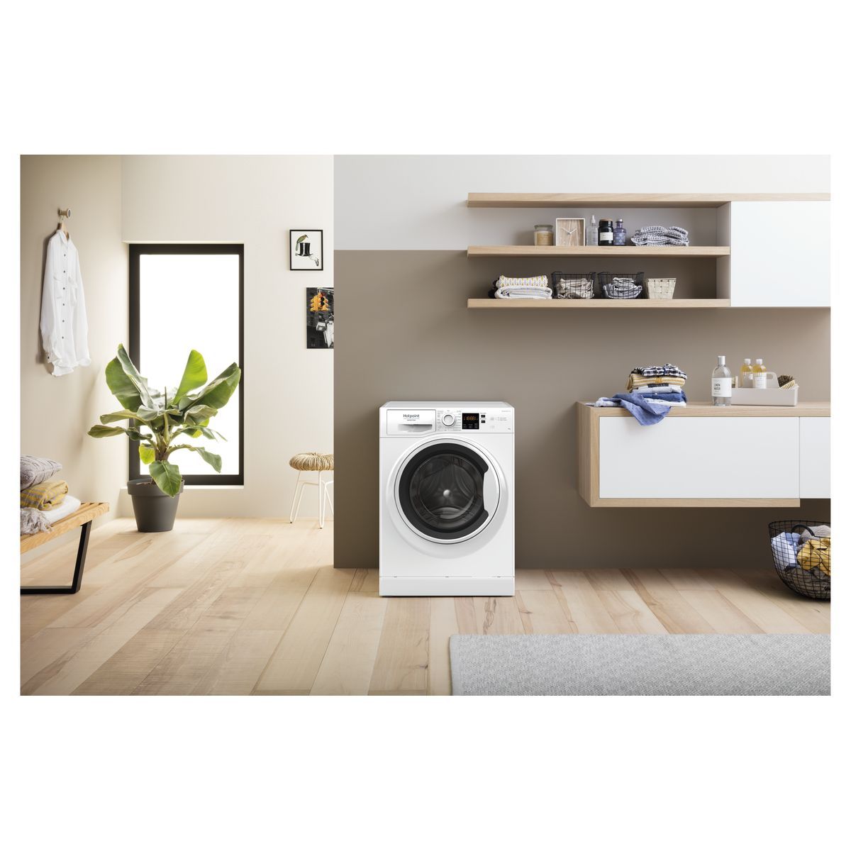 HOTPOINT Lave linge hublot NSH843CWWFRN, 8 kg, 1400 T/min