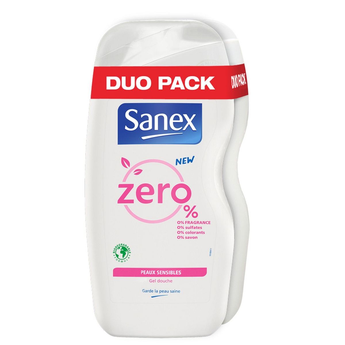 SANEX Gel douche zéro % pour peaux sensibles 2x500ml
