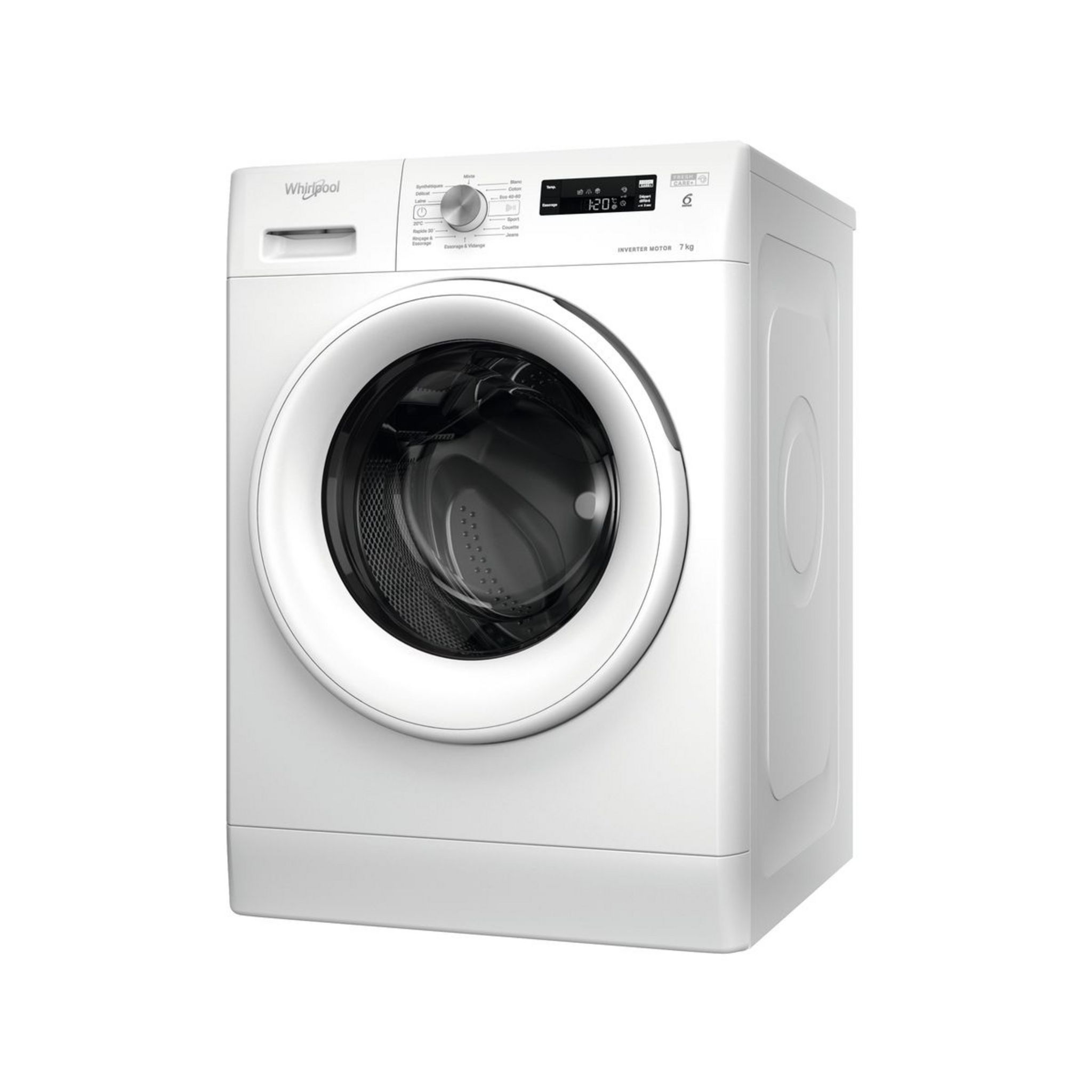 Voir la diapositive 4 : WHIRLPOOL Lave linge hublot FFS7438WFR, 7 kg, 1400 t/min