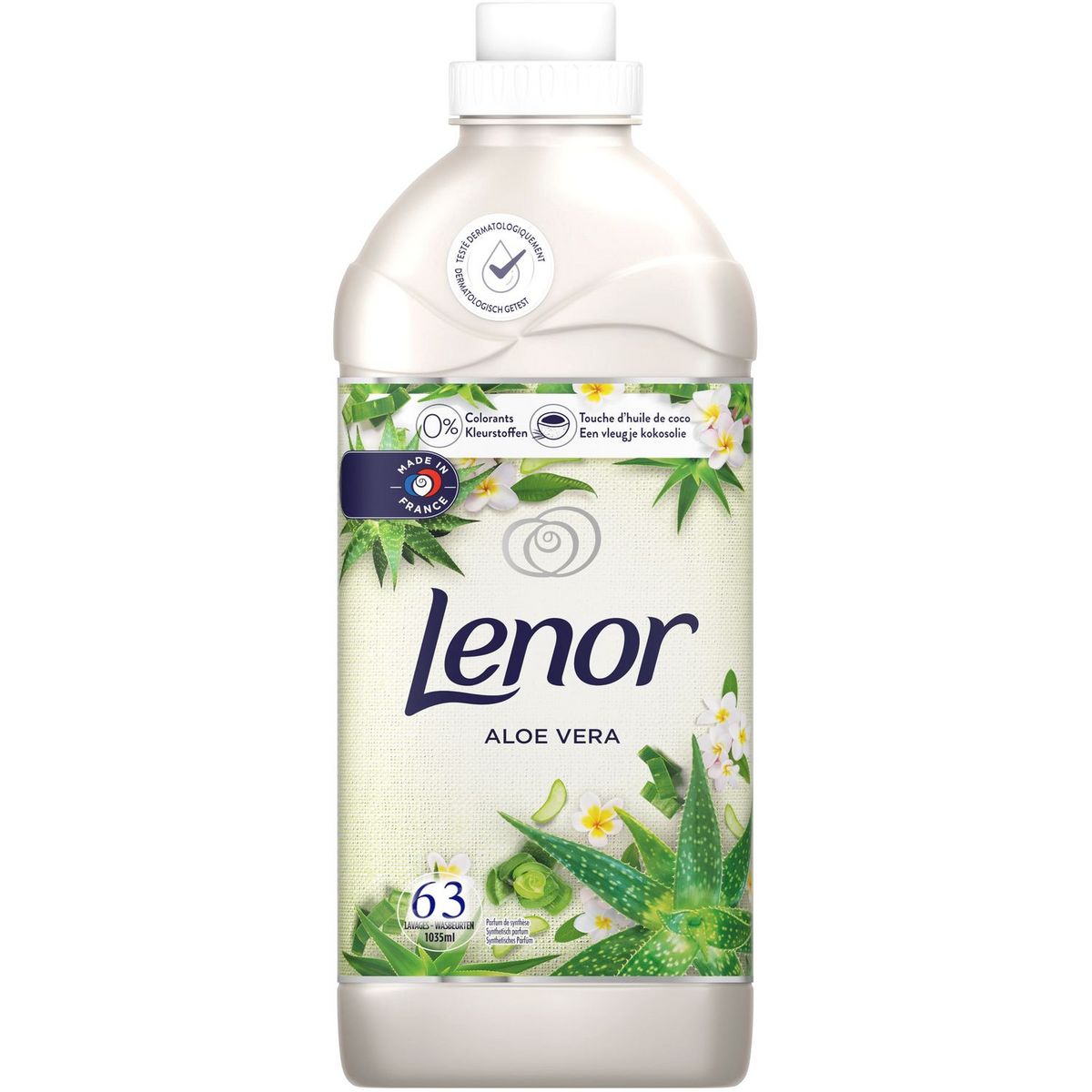 LENOR Assouplissant 0% de colorant Aloe vera  63 lavages