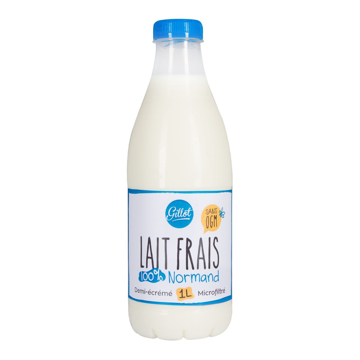 GILLOT Lait frais demi-écrémé microfiltré 100% Normand 1l