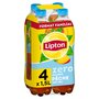 LIPTON Thé glacé sans sucres saveur pêche 4x1,5l