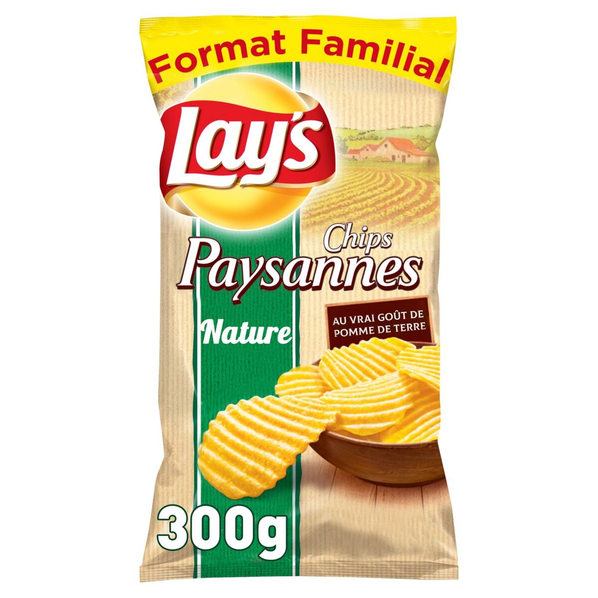 LAY'S Chips ondulées paysannes nature format familial 300g