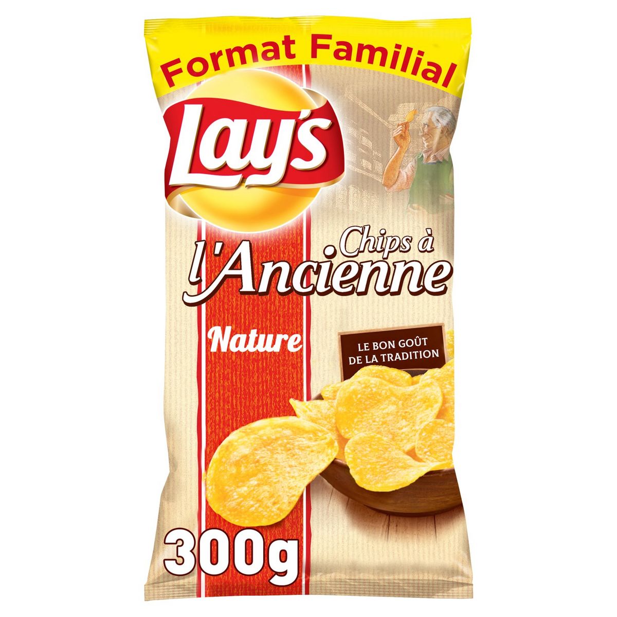 LAY'S Chips à l'ancienne nature format familial 300g