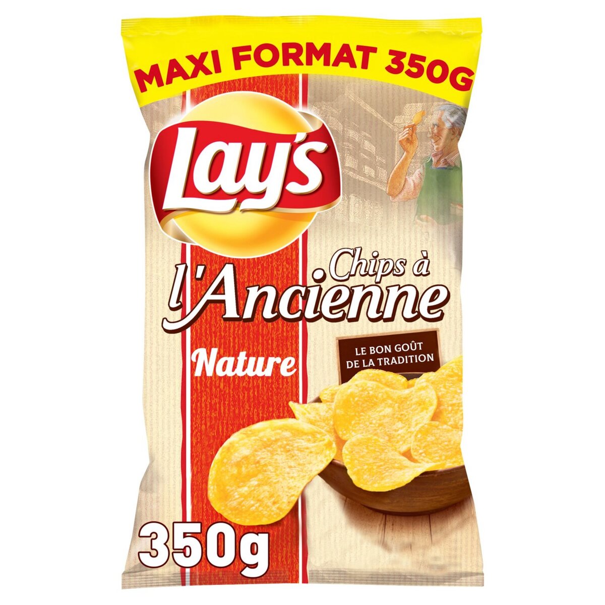 LAY'S Chips à l'ancienne nature maxi format 350g