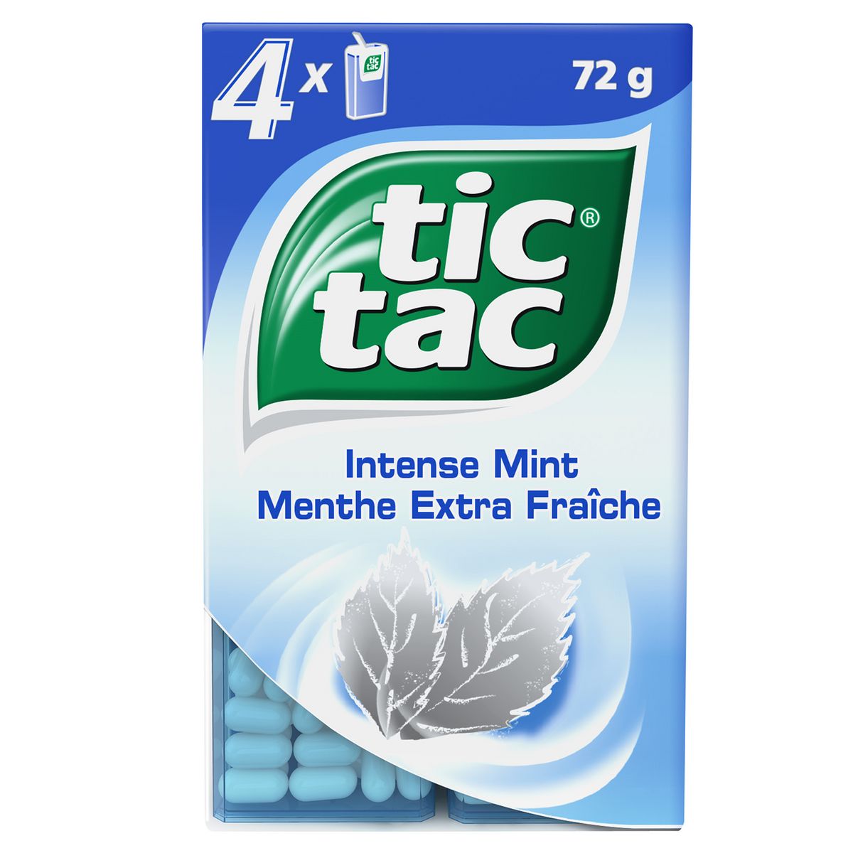 TIC TAC Pastilles goût menthe fraîche 4 boîtes 64g