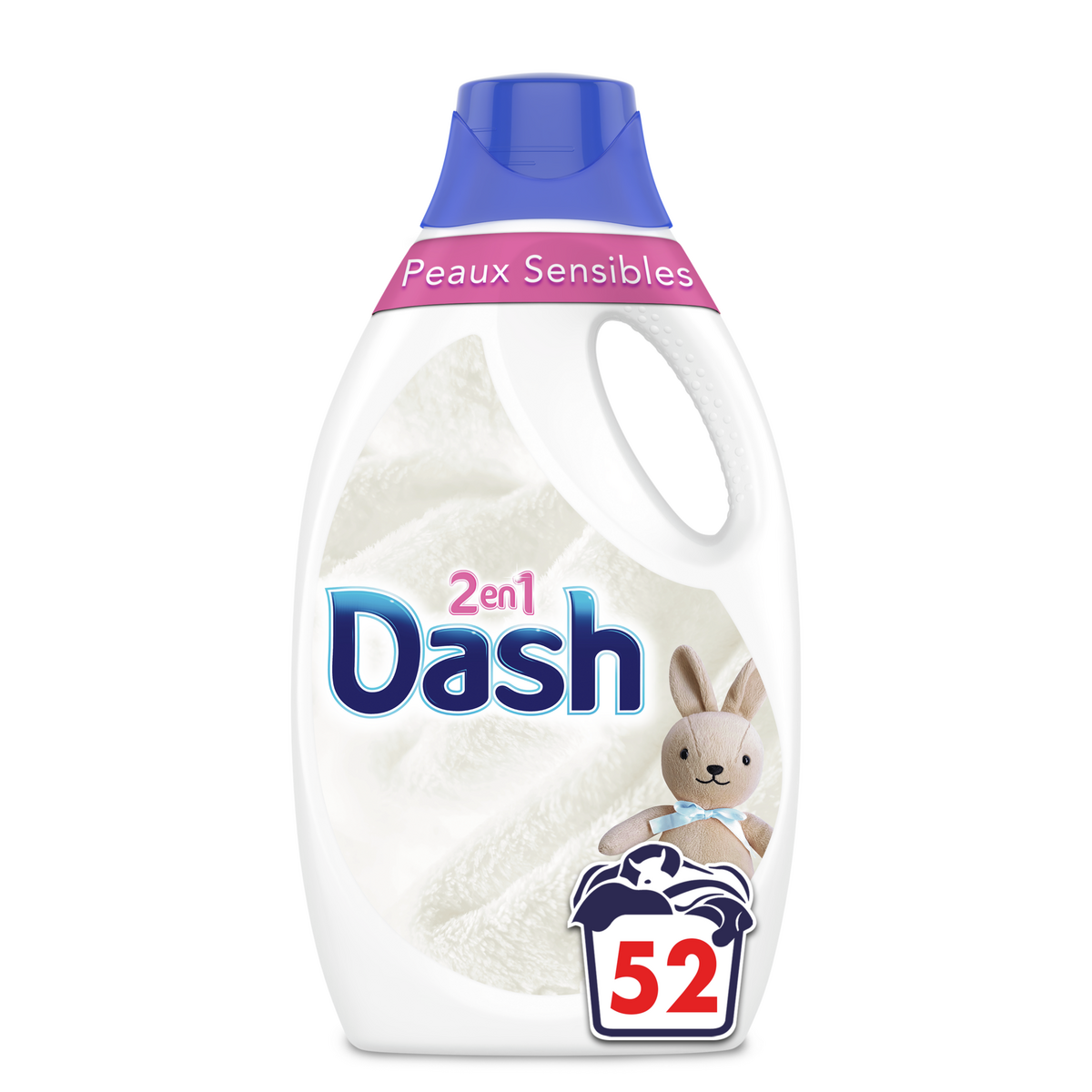 Dash 2en1 Lessive Liquide Peaux Sensibles 46 Lavages, Pour Peaux