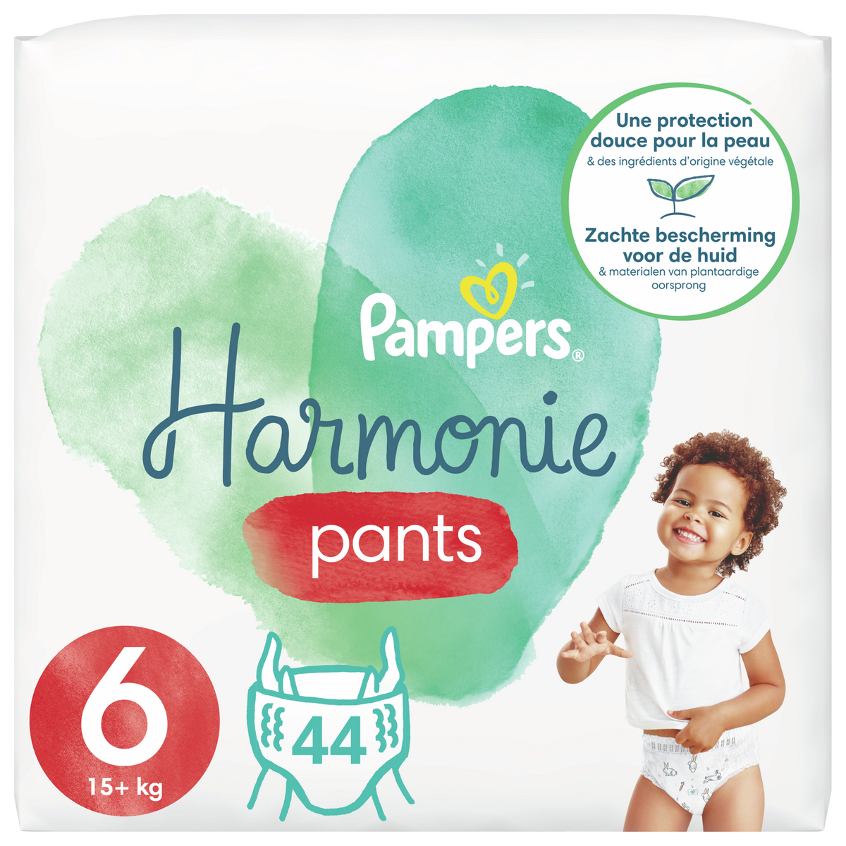 PAMPERS Harmonie nappy pants couches culottes taille 6 15kg et + 44 pièces 