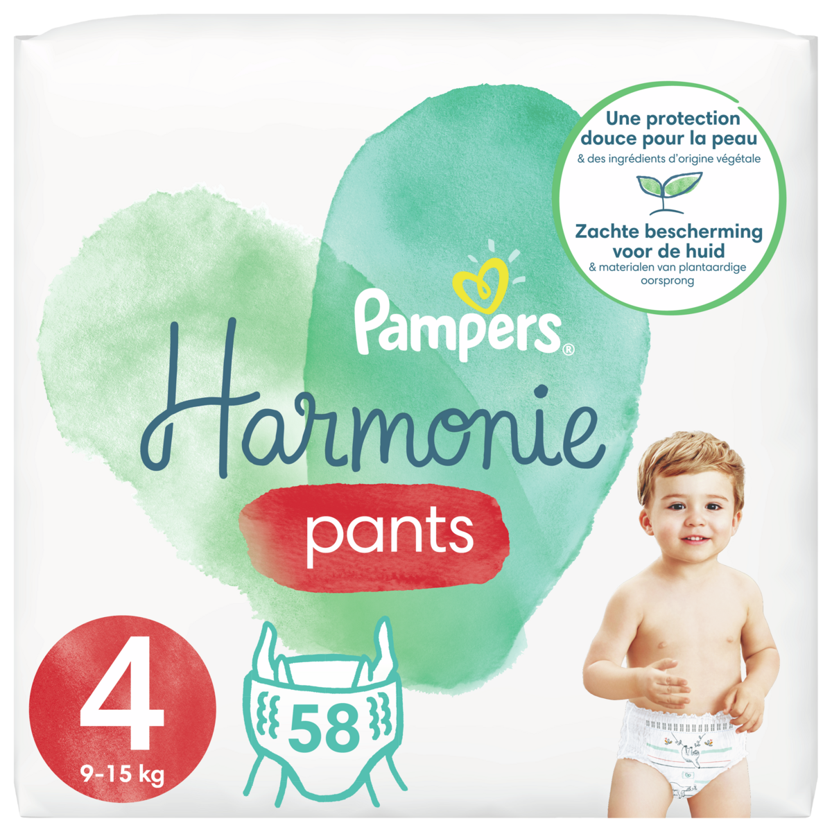 PAMPERS Harmonie nappy pant couches culottes taille 4 de 9 à 15kg 58 pièces