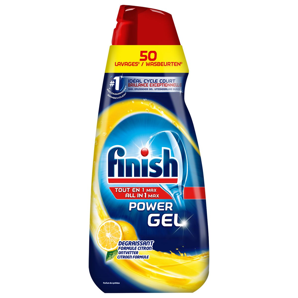 FINISH Power Gel dégraissant tout en 1 au citron 1l