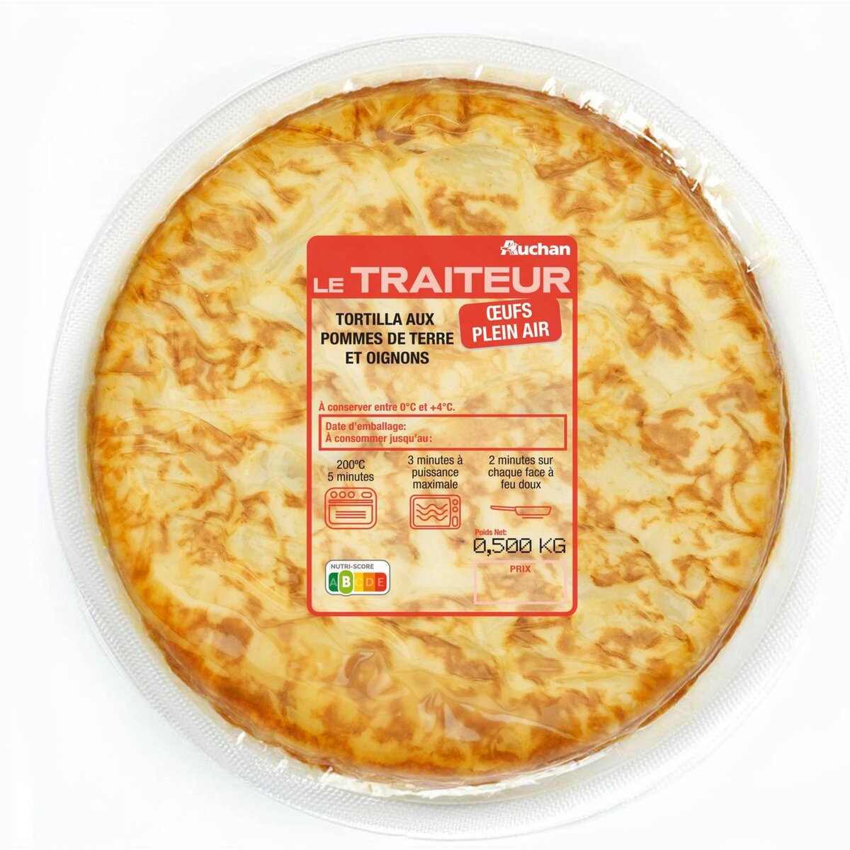 AUCHAN LE TRAITEUR Tortilla aux oignons 500g