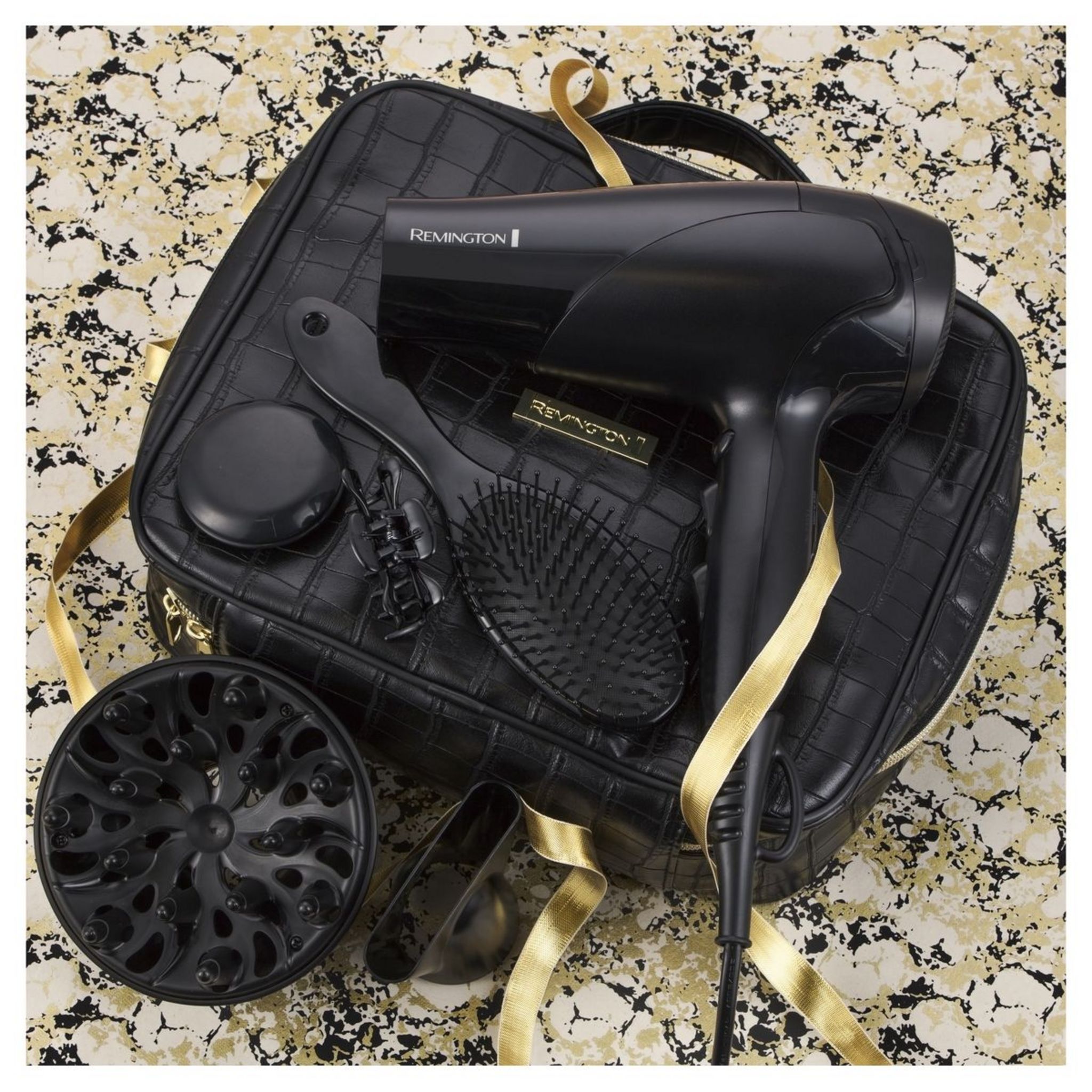 Voir la diapositive 3 : REMINGTON Coffret cadeau sèche cheveux D3195GP - Noir