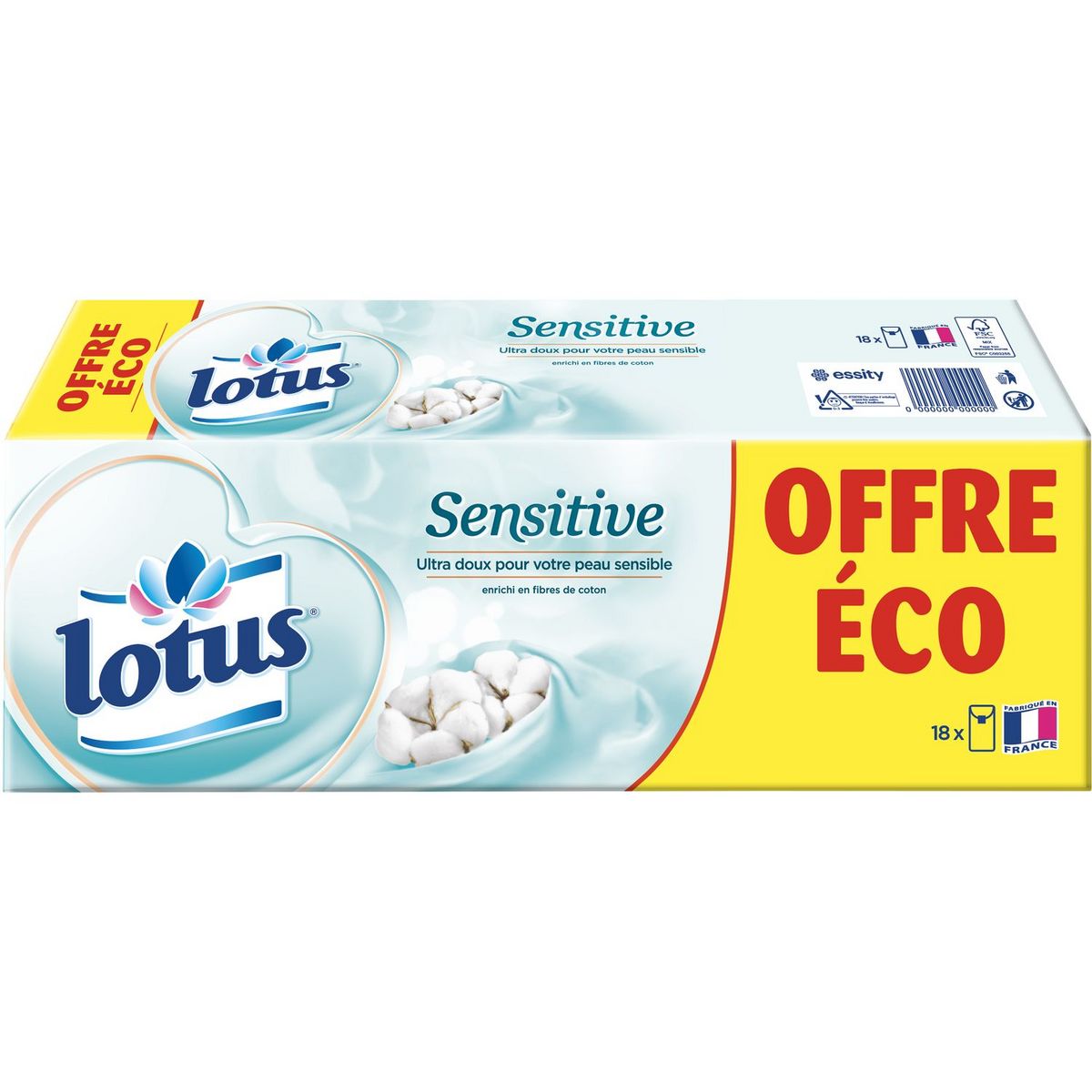 LOTUS Sensitive Mouchoir en papier étuis x18