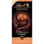 LINDT Création tablette de chocolat noir 70% cacao caramel 1 pièce 150g
