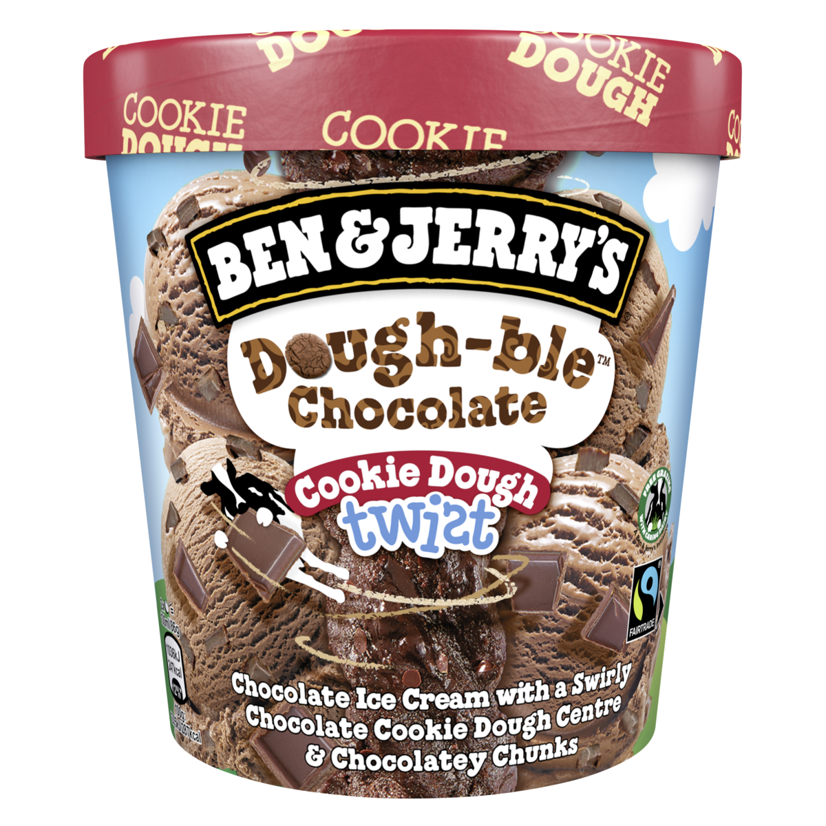 BEN & JERRY'S Pot crème glacée Dough-ble Chocolate Cookie Dough Twist 465ml
