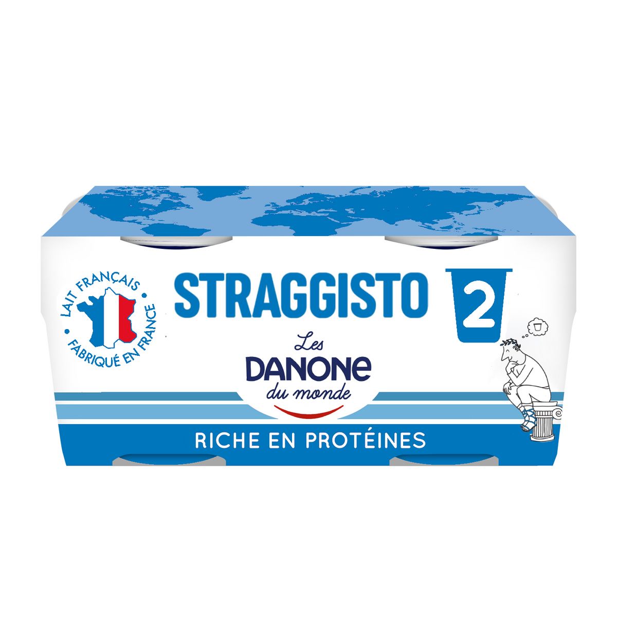 DANONE Yaourt nature straggisto 2x140g 280g