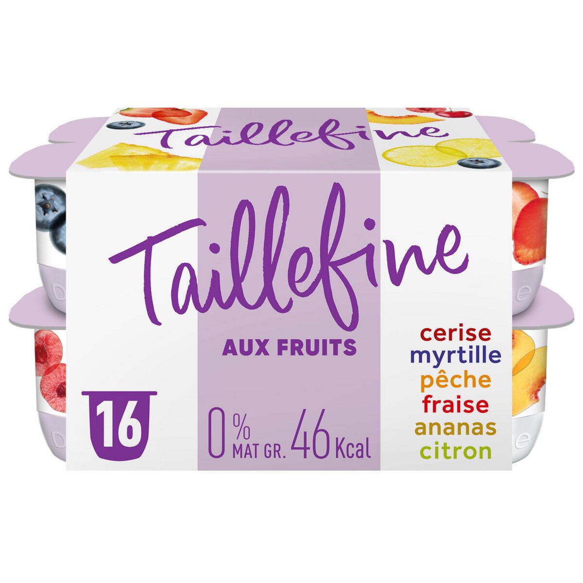 TAILLEFINE Yaourt brassé allégé aux fruits panaché 0% MG 16x125g