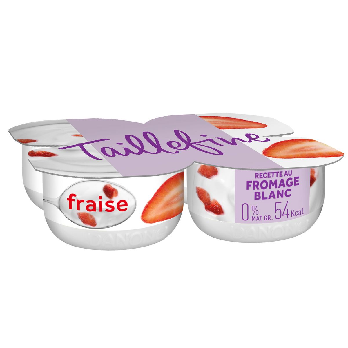 TAILLEFINE Fromage blanc allégé à la fraise 0%MG 4x120g 4x120g