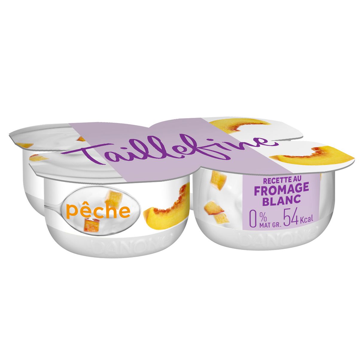 TAILLEFINE Fromage blanc allégé à la pêche 0% MG 4X120G