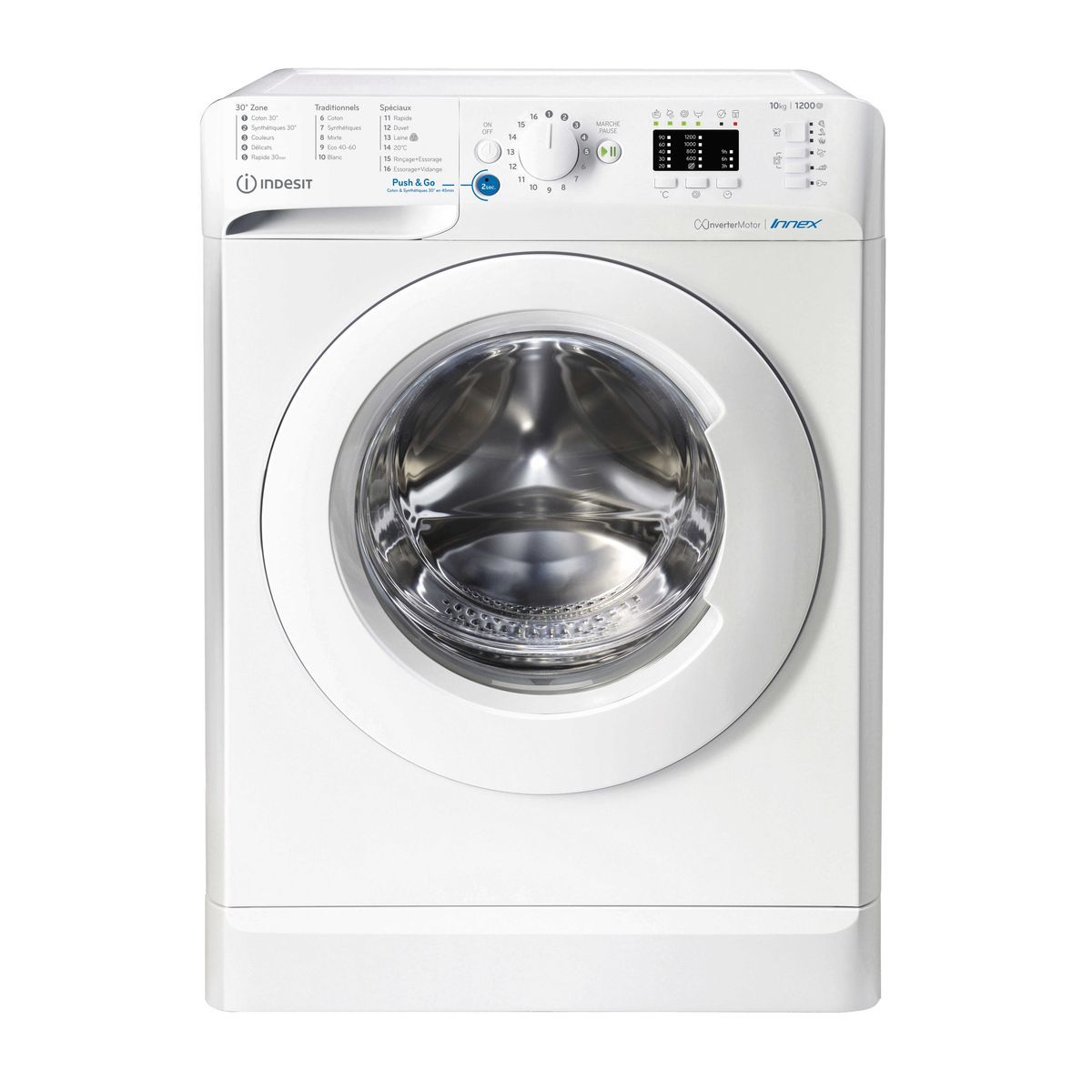 INDESIT Lave linge hublot BWA101283XWFRN, 10 kg, 1200 T/min