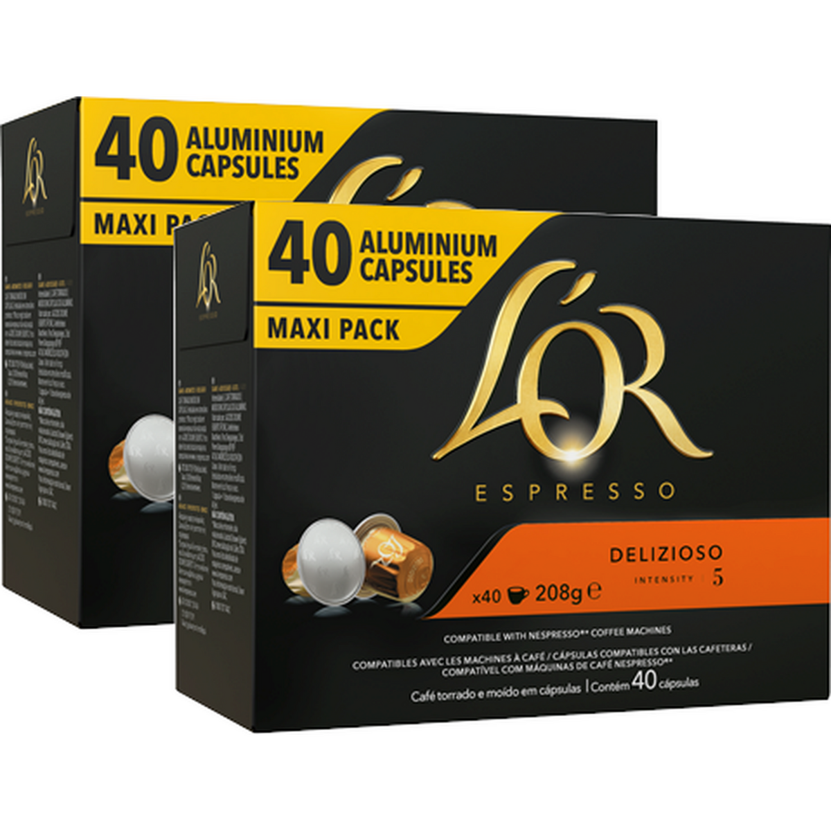 L'Or Espresso Café - 100 Capsules Delizioso Intensité 5 - compatibles  Nespresso®* 10 Paquets de 10 Capsules : : Epicerie