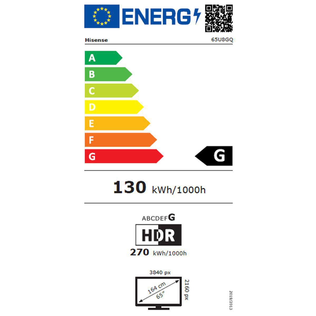 HISENSE  65U8GQ TV QLED 4K Ultra HD PRENIUM 164 cm Smart TV