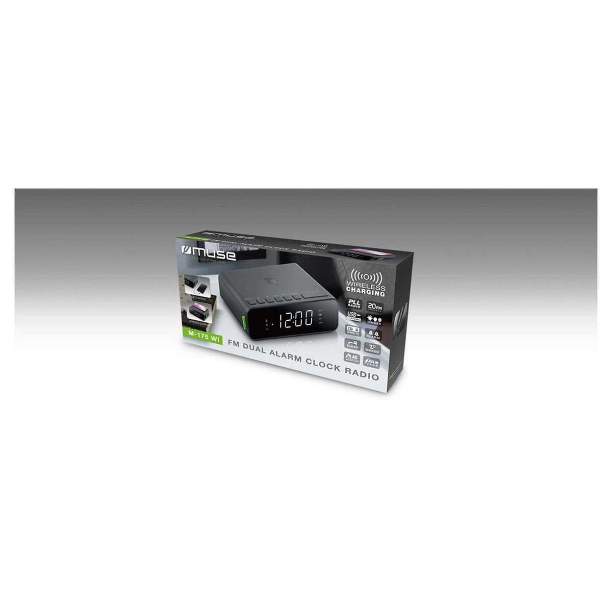 MUSE Radio réveil - Noir - M-175 WI