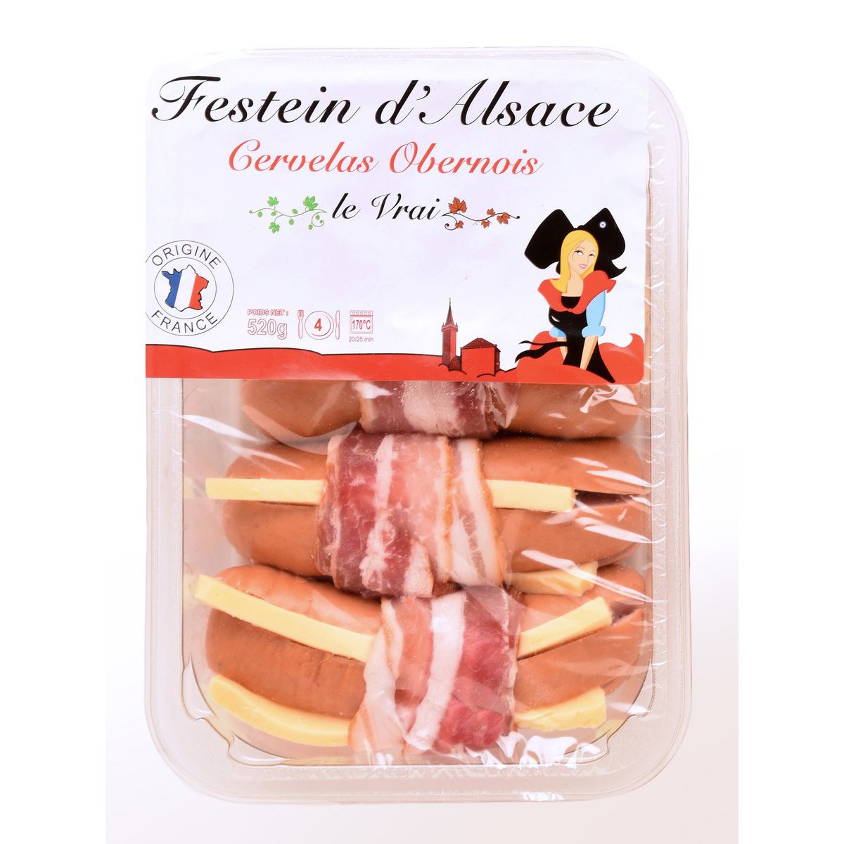 FESTEIN D'ALSACE Cervelas Obernois 4 pièces 520g