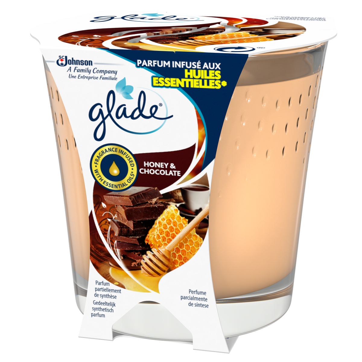 GLADE Bougie honey & chocolate infusé aux huiles essentielles 1 pièce